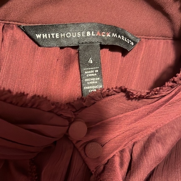 WHBM Maroon/Burgundy Sleeveless Ruffle Top Sz 4 - Picture 10 of 11